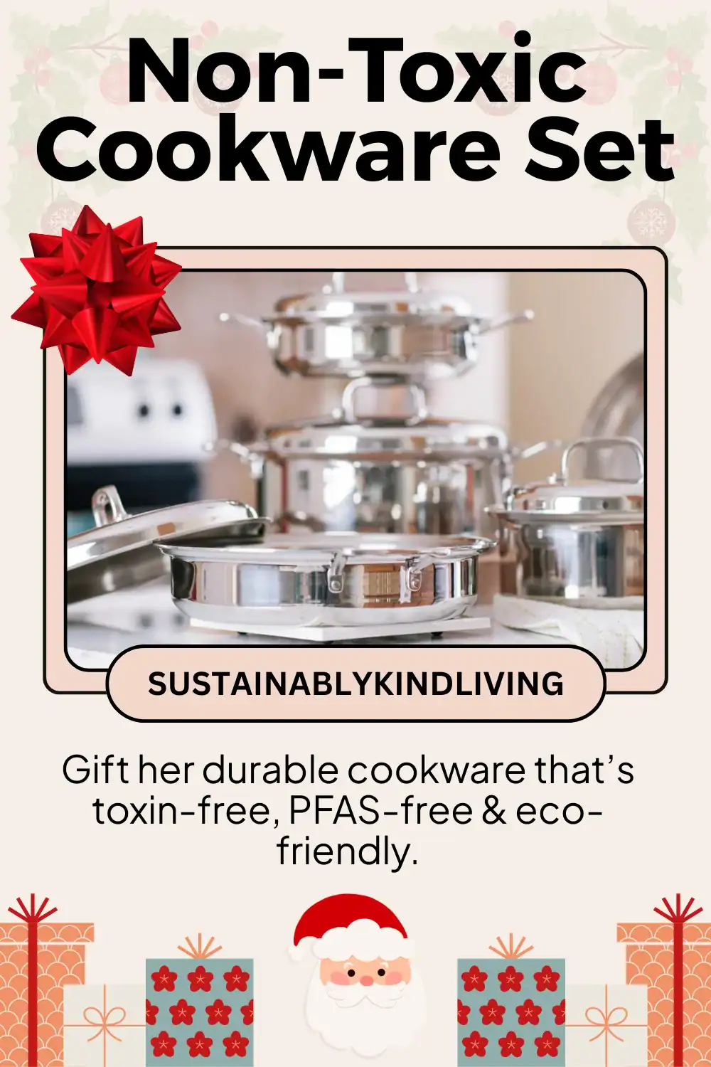 360 stainless steel cookware set that’s PFAS-free and toxin-free, the ideal non-toxic kitchen gift for women.