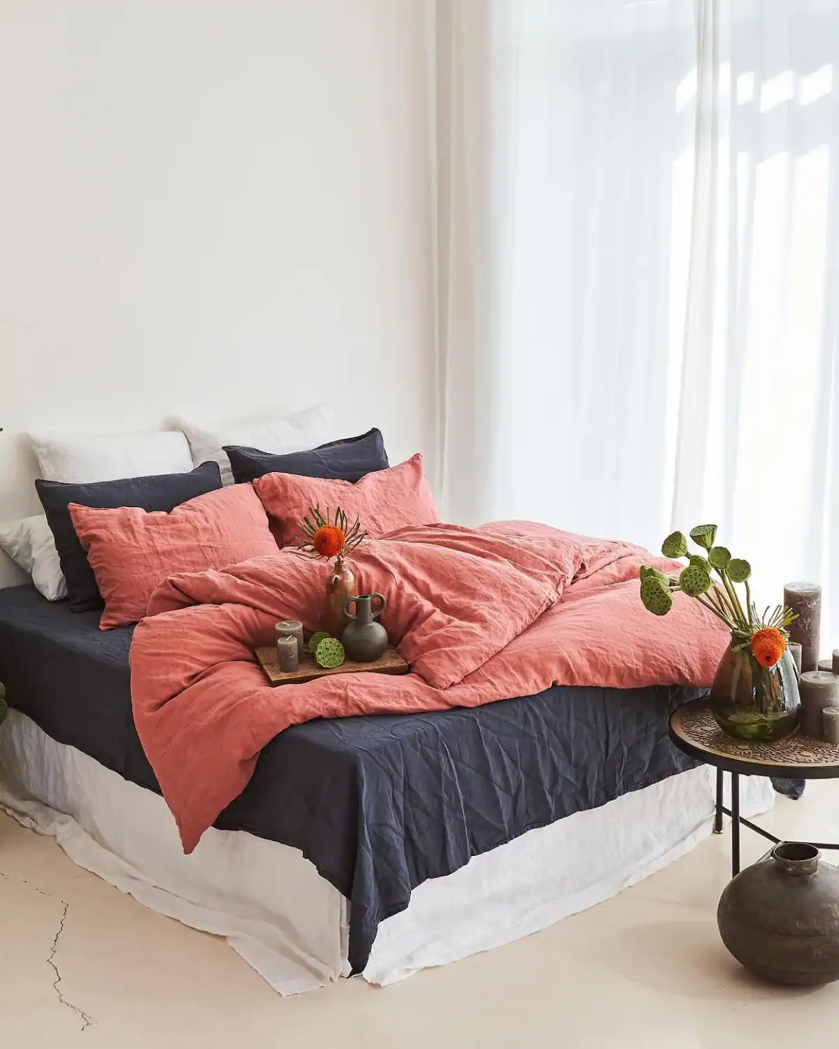 Wrinkles Shop linen duvet set made from European flax, stonewashed and toxin-free bedding gift for sustainable sleep.