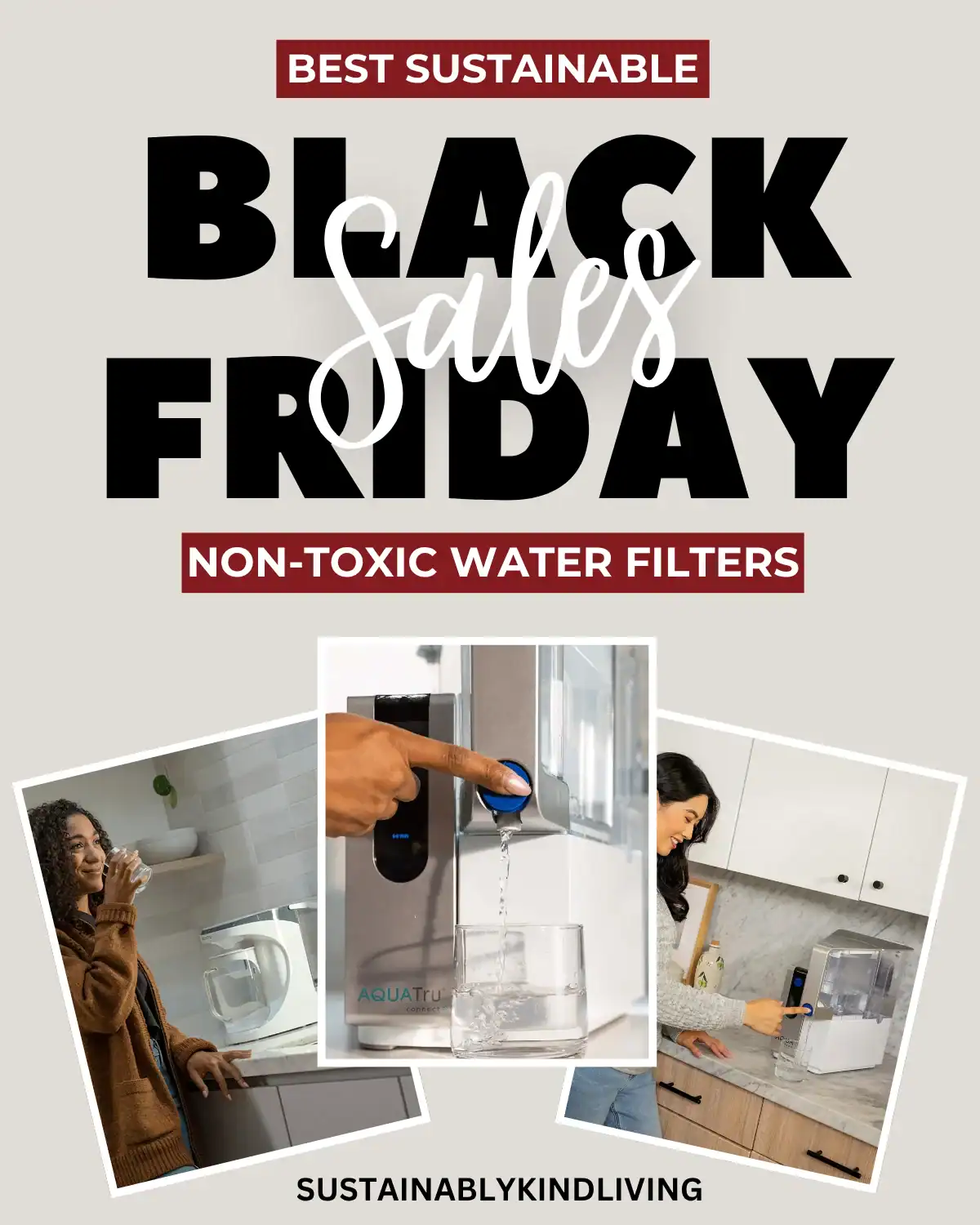 AquaTru non-toxic water filters and pitchers that remove PFAS, chlorine, and heavy metals, ideal for clean Black Friday home essentials.
