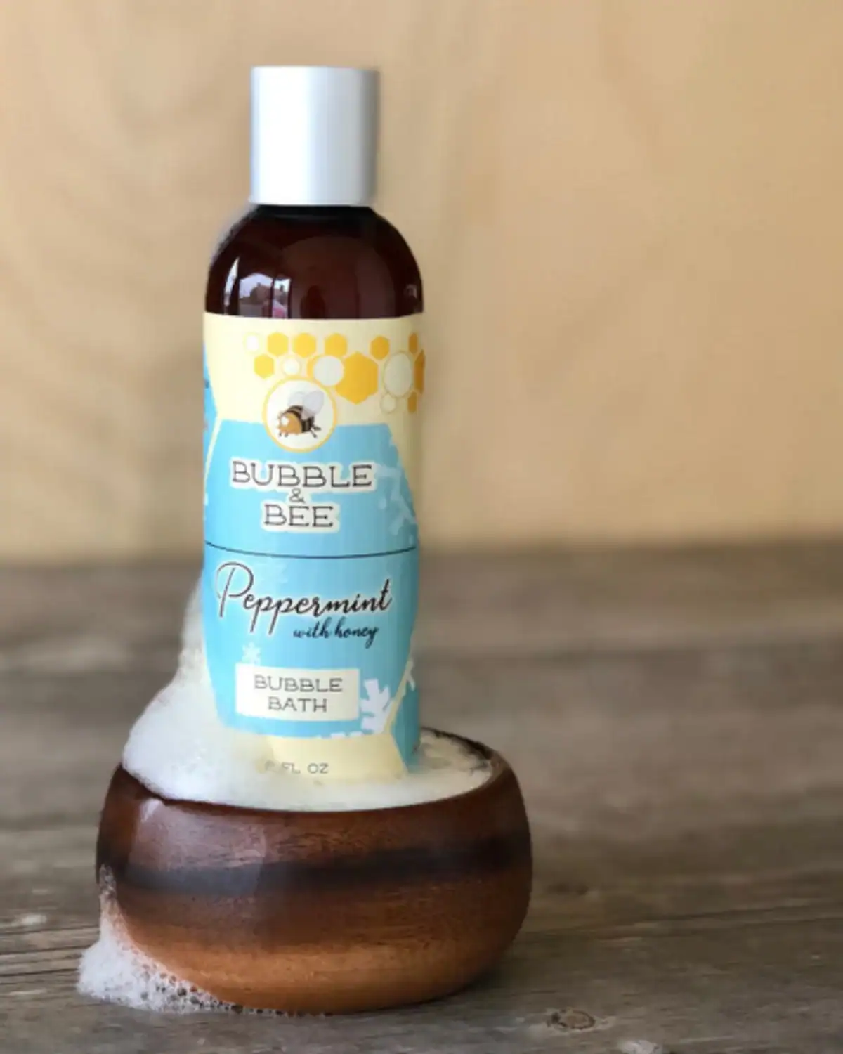 Bubble & Bee USDA organic bubble bath made without parabens or toxins, safe and soothing self-care gift for Mom.