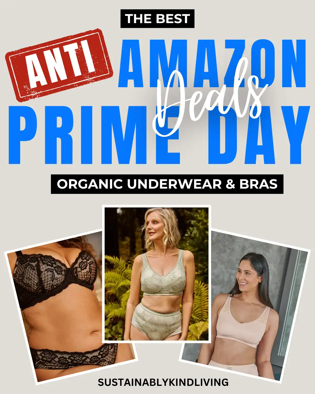 Julie May organic underwear and sustainable bras made with GOTS-certified cotton and silk, non-toxic and gentle for sensitive skin, perfect Prime Day lingerie deal.