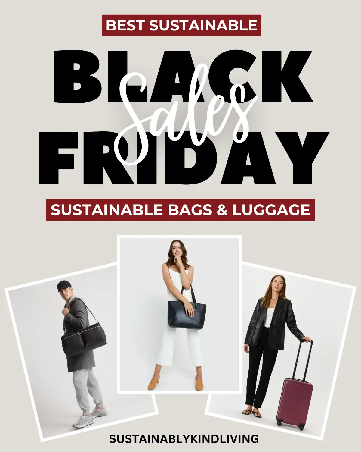 Quince sustainable bags and luggage made from high-quality, eco-conscious materials, perfect for ethical Black Friday travel and accessory deals.