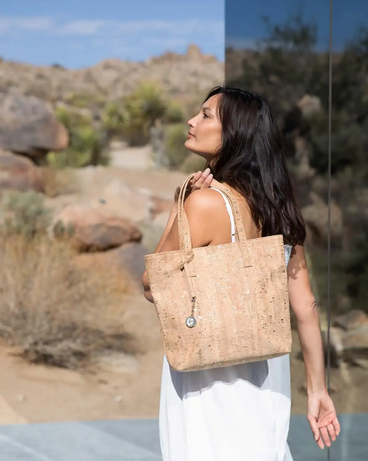 Svala vegan handbags made with cork, Piñatex, and BioVeg materials, stylish and cruelty-free eco-friendly gift for Mom.