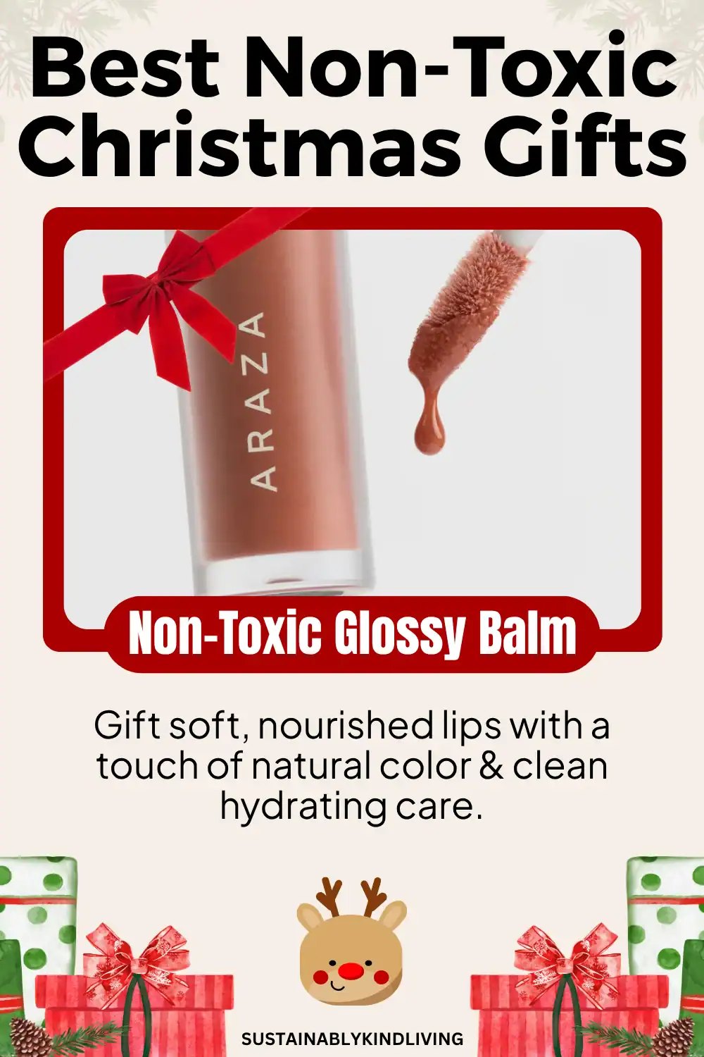 Natural lip tint by Araza Beauty – toxin-free gift idea for clean beauty fans.