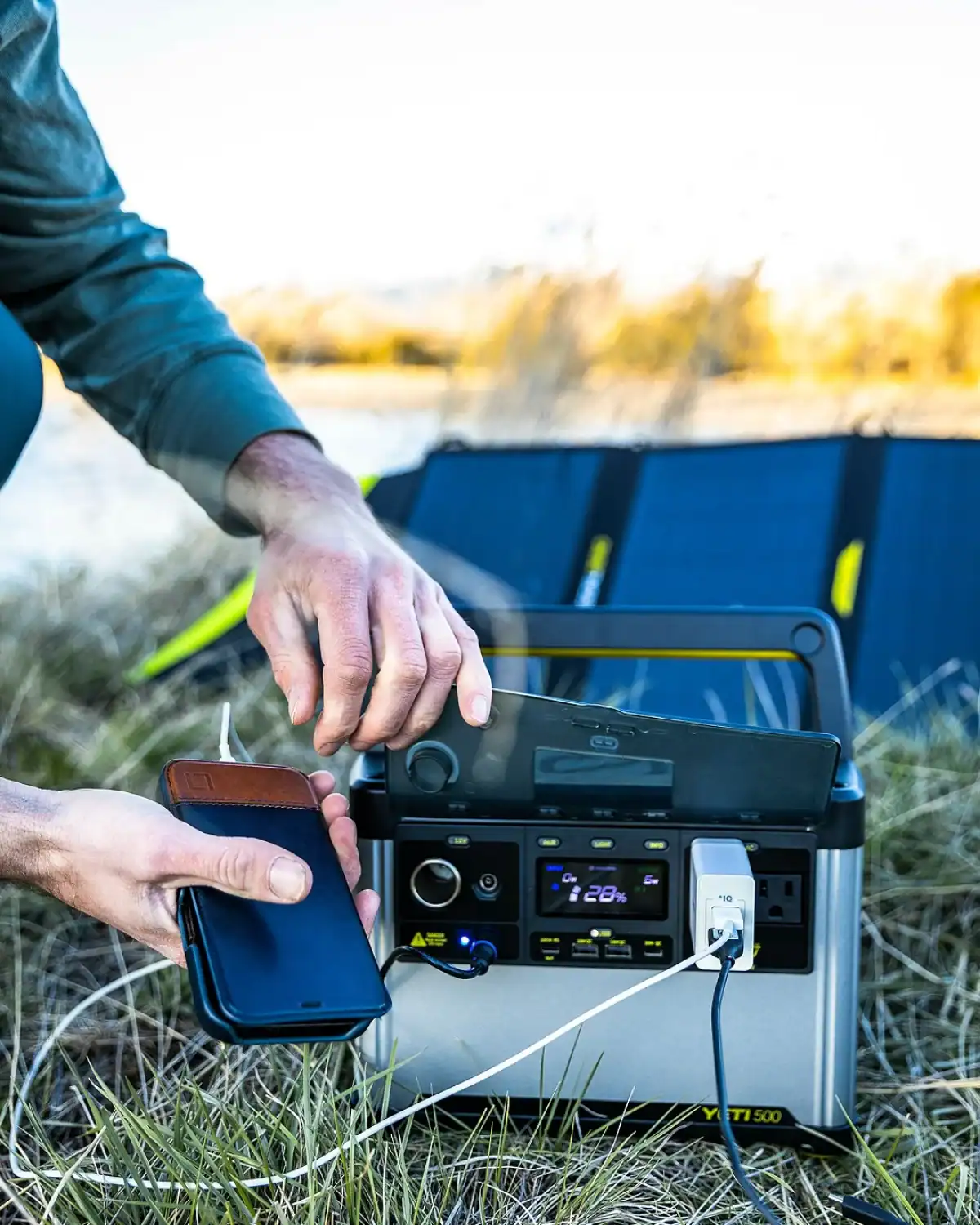 Goal Zero Nomad 20 foldable solar panel charger, giving adventurous dads renewable, off-grid power for devices.