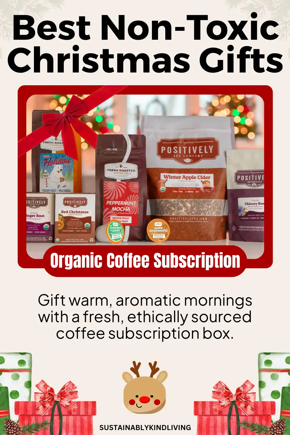 Toxin-free coffee subscription from Fresh Roasted Coffee – non-toxic holiday gift.