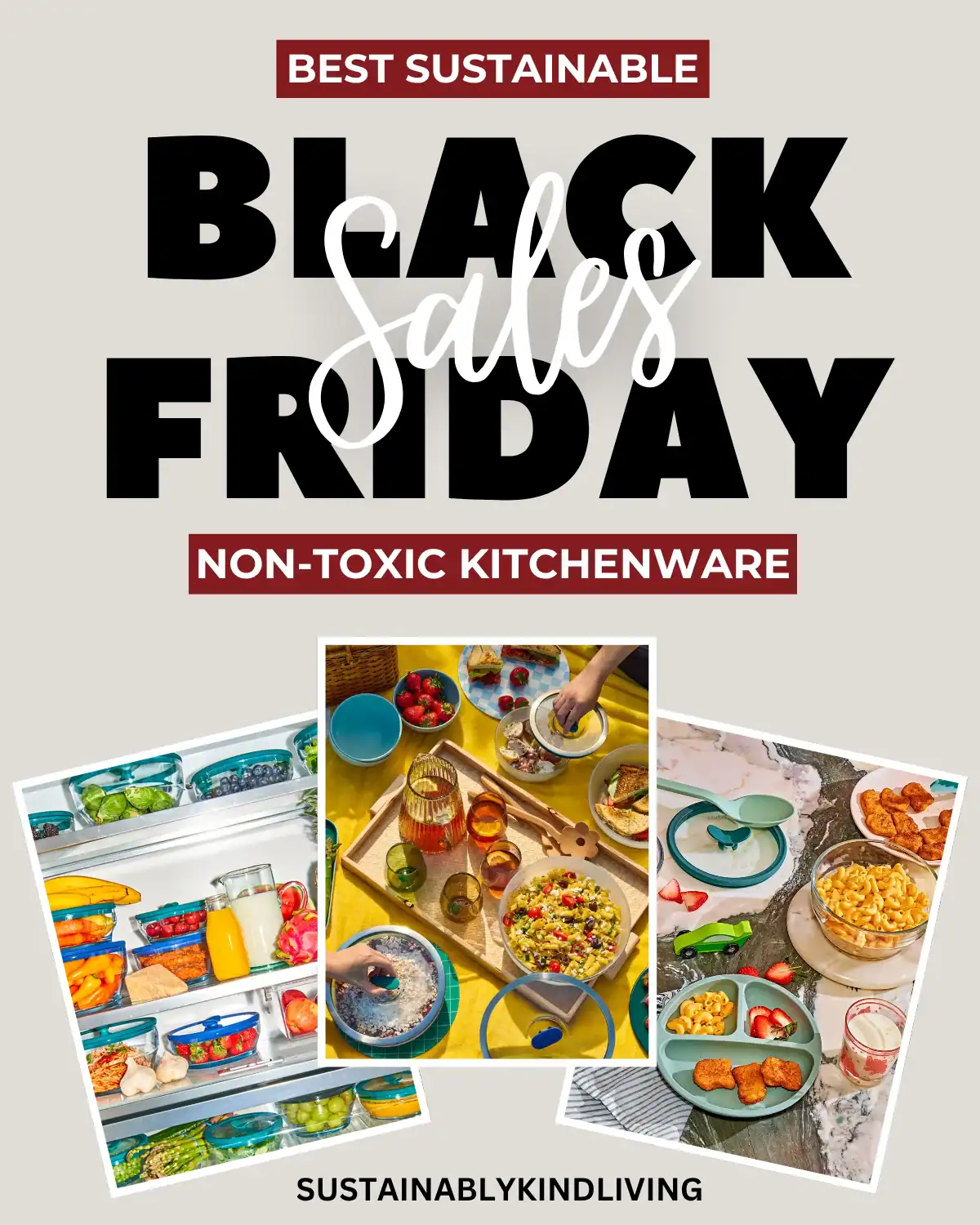Anyday non-toxic food storage containers made from durable glass for sustainable Black Friday kitchen deals.