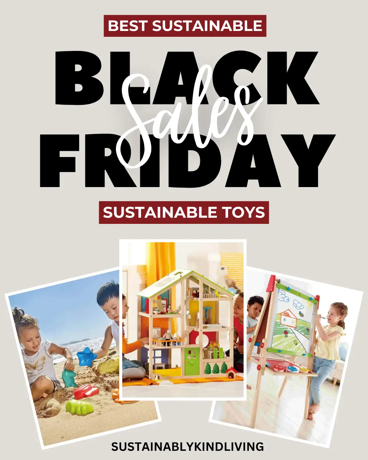 Hape sustainable wooden toys made with water-based paints for eco-friendly Black Friday gifts for kids.