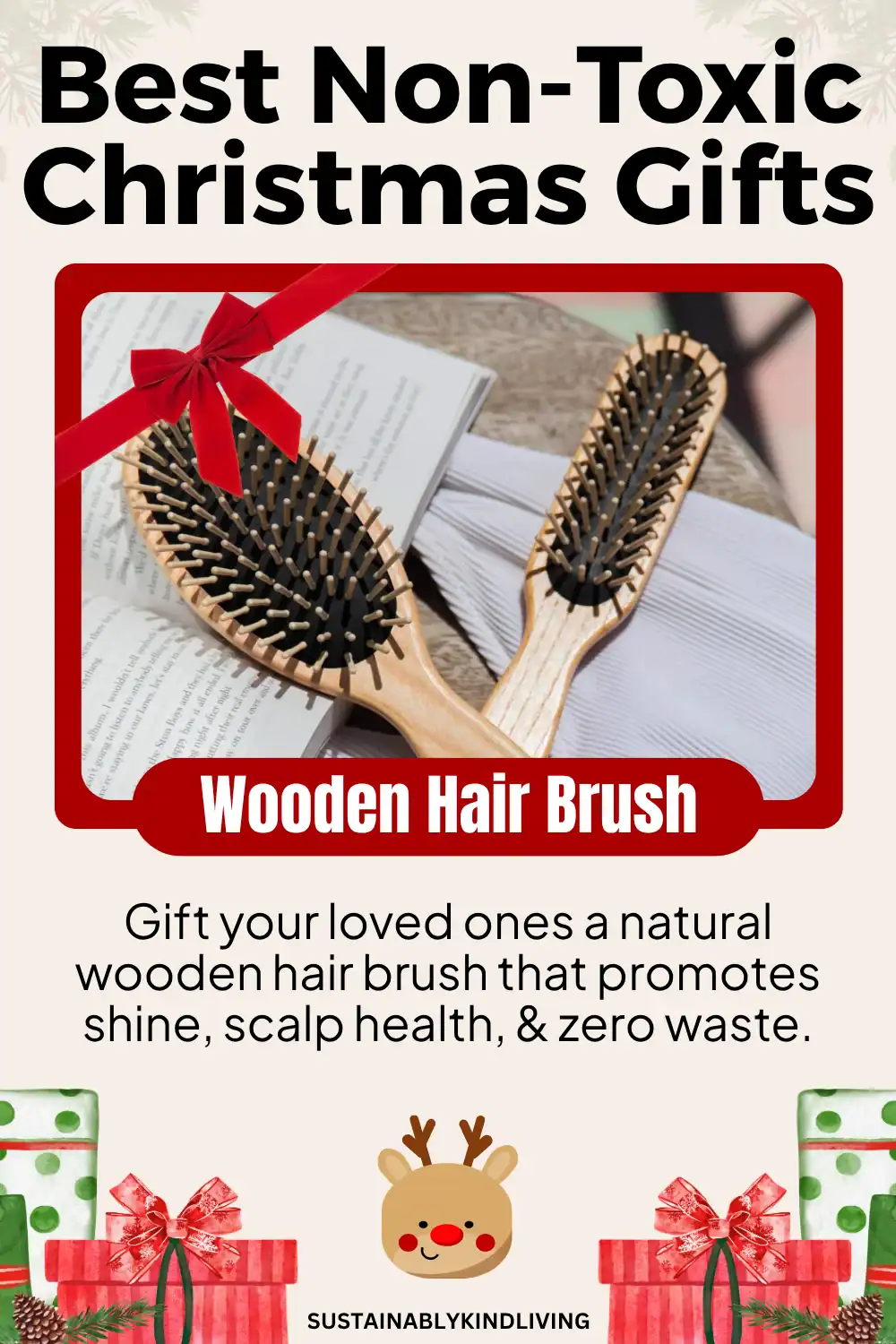 Tek wooden paddle hair brush made ethically and sustainably, perfect eco-friendly gift for smooth, healthy hair.