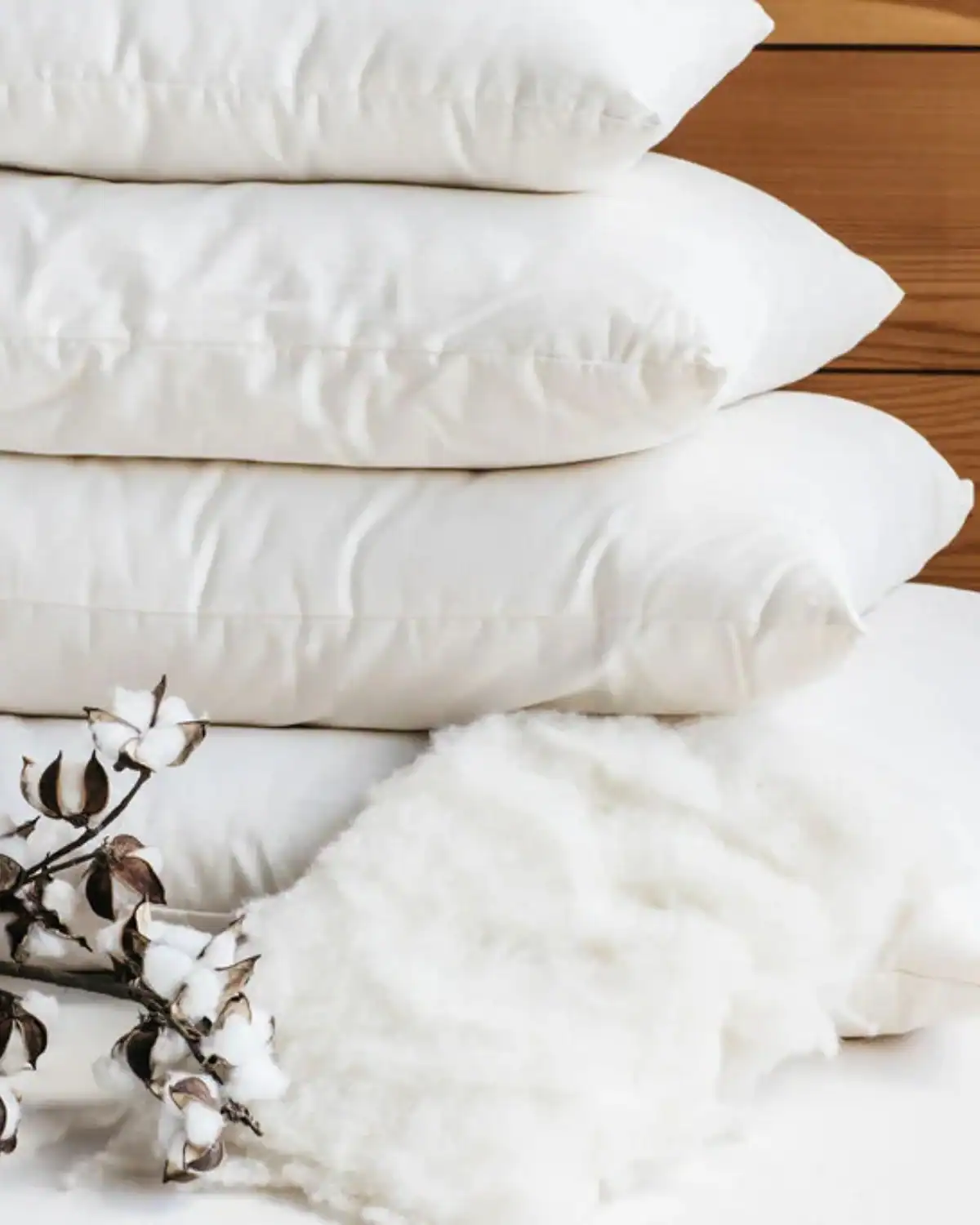Holy Lamb Organics non-toxic wool pillow with GOTS certified organic cotton cover.