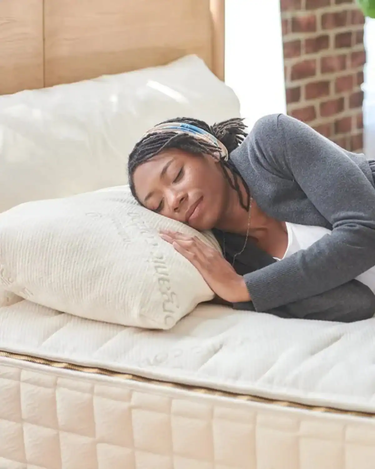 Naturepedic certified organic latex pillow with low-emission materials.