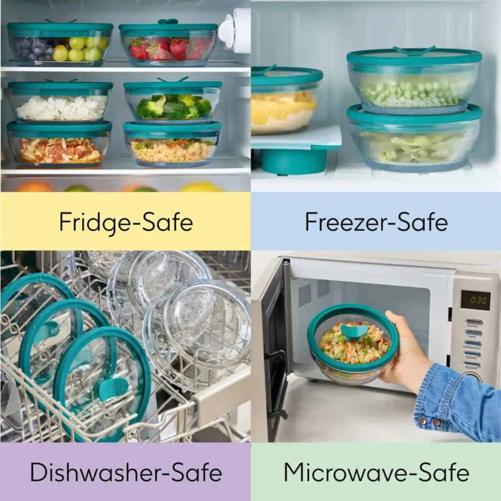 Anyday glass bowls safe for fridge freezer dishwasher and microwave use