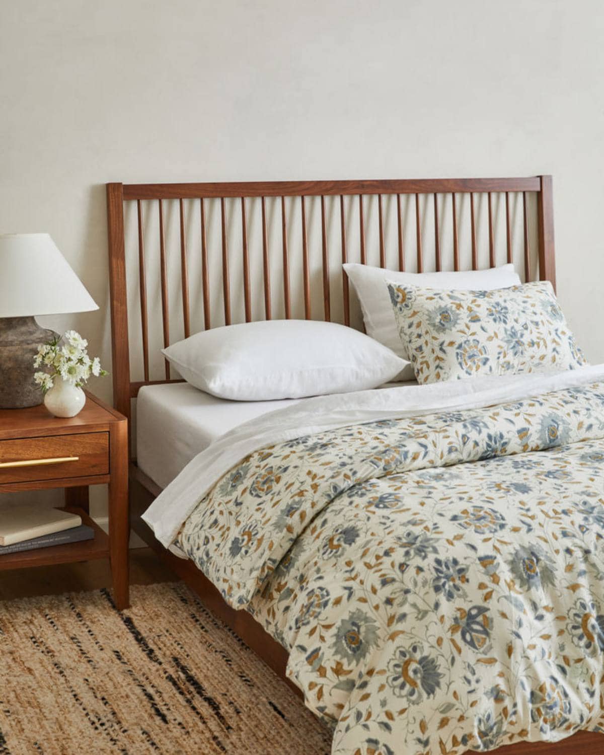 Coyuchi organic bedding including GOTS-certified cotton sheets and wool comforter
