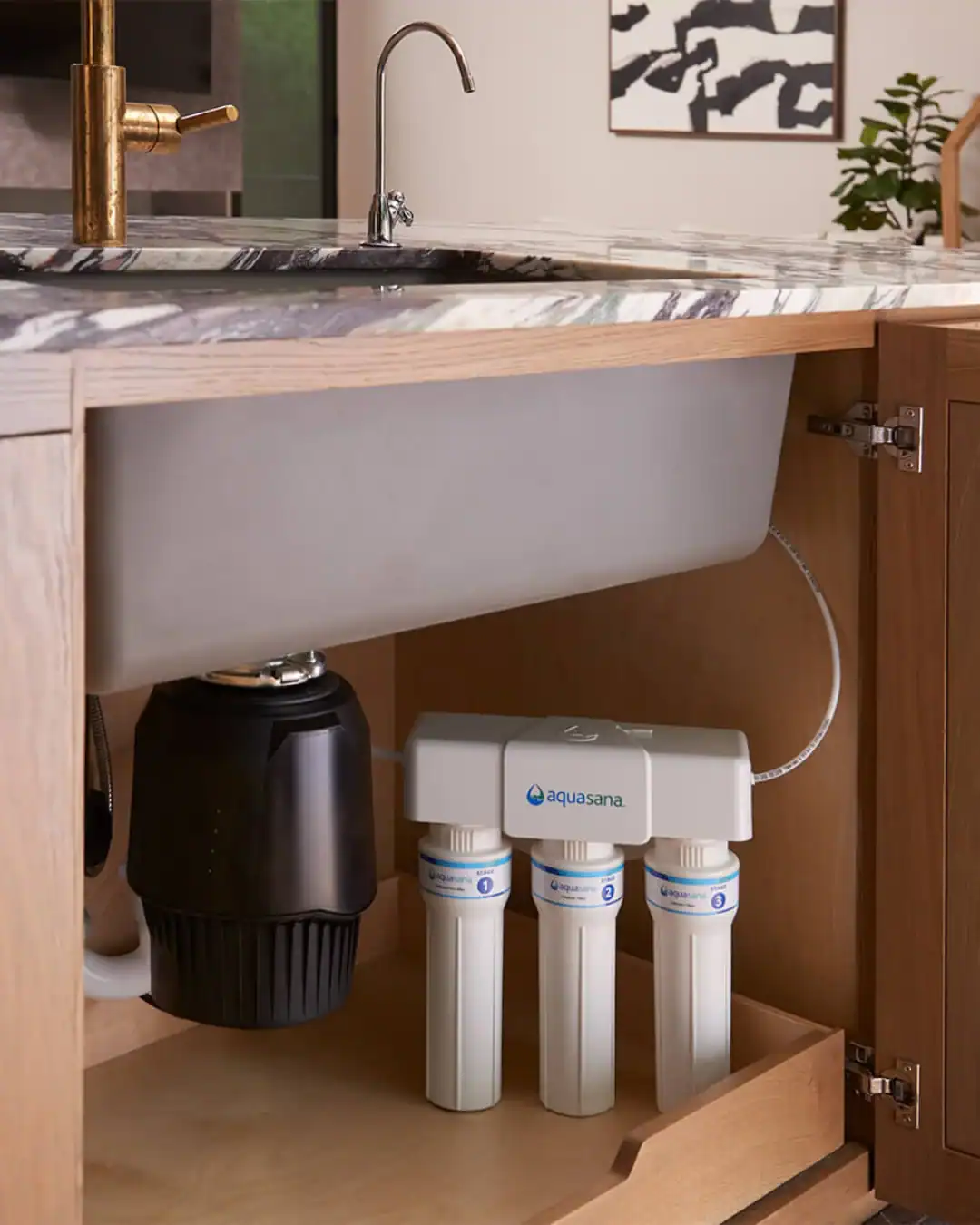 Aquasana Claryum under-sink water filter for PFAS reduction and cleaner drinking water.