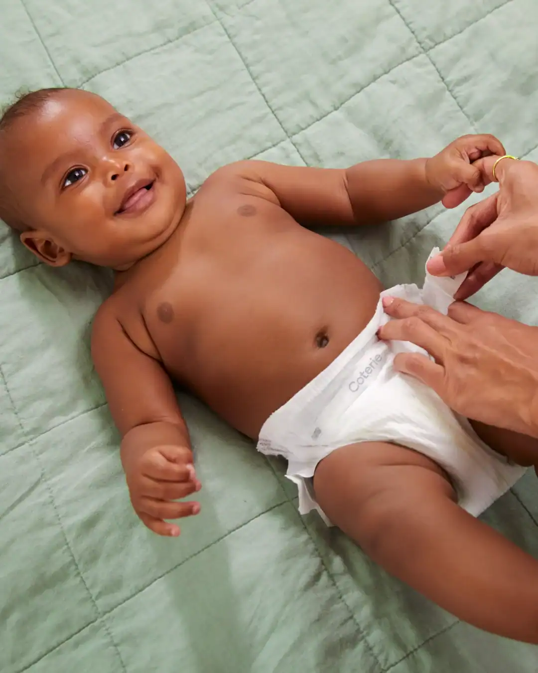 Coterie premium disposable diapers are designed for softness and overnight absorbency.