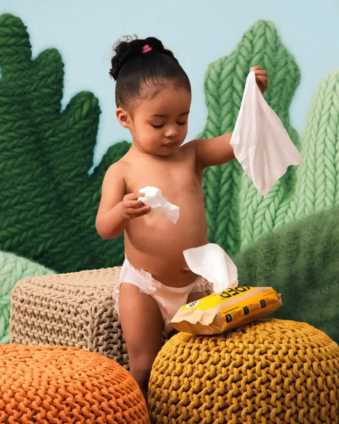 Dyper compostable baby wipes made from bamboo viscose fibers and a fragrance-free formula.