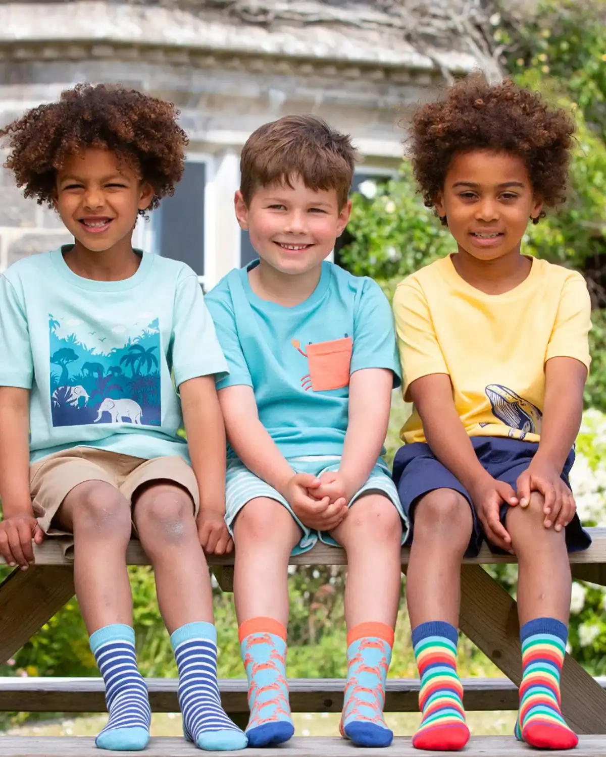 Child wearing Kite Clothing organic cotton kids outfit inspired by nature.