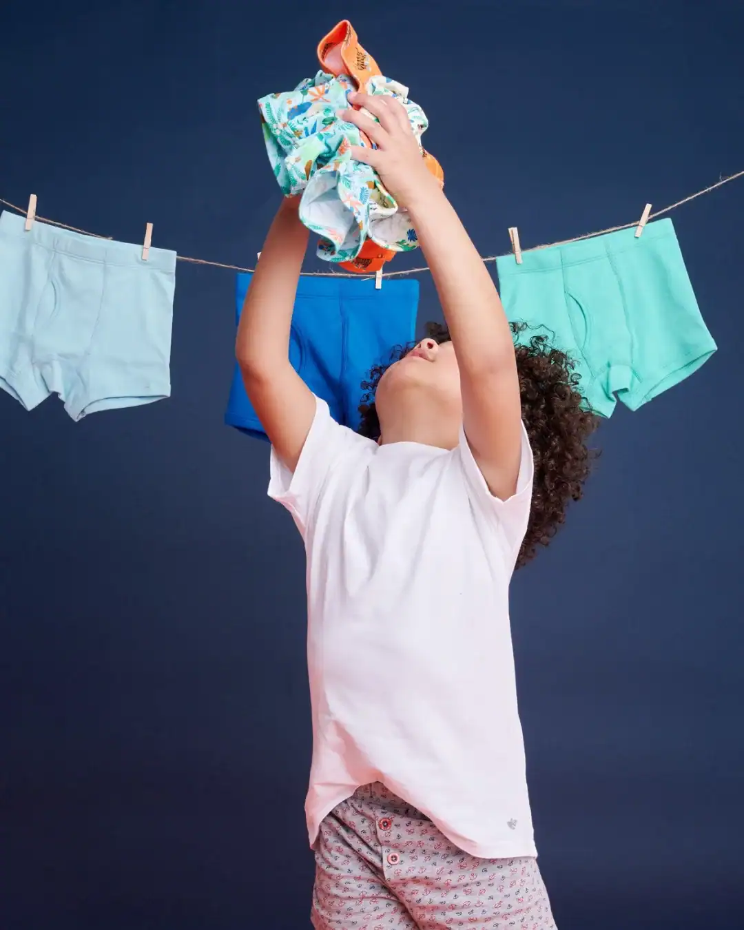 Organic cotton kids' underwear free from harmful chemicals.