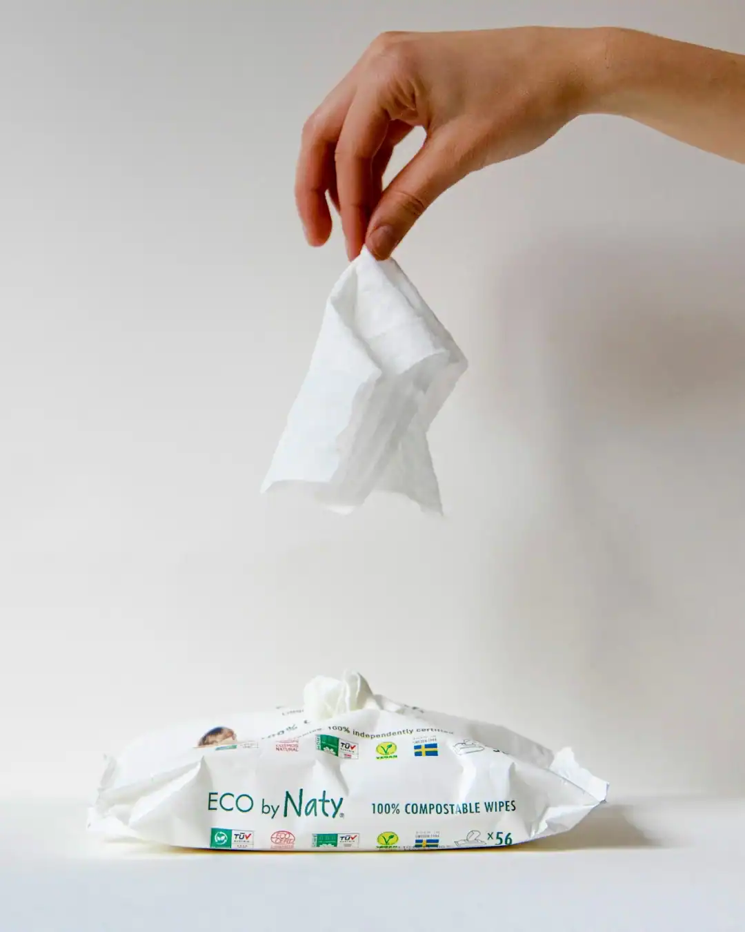 Naty baby wipes are made with FSC-certified wood pulp fibers and chlorine-free processing.