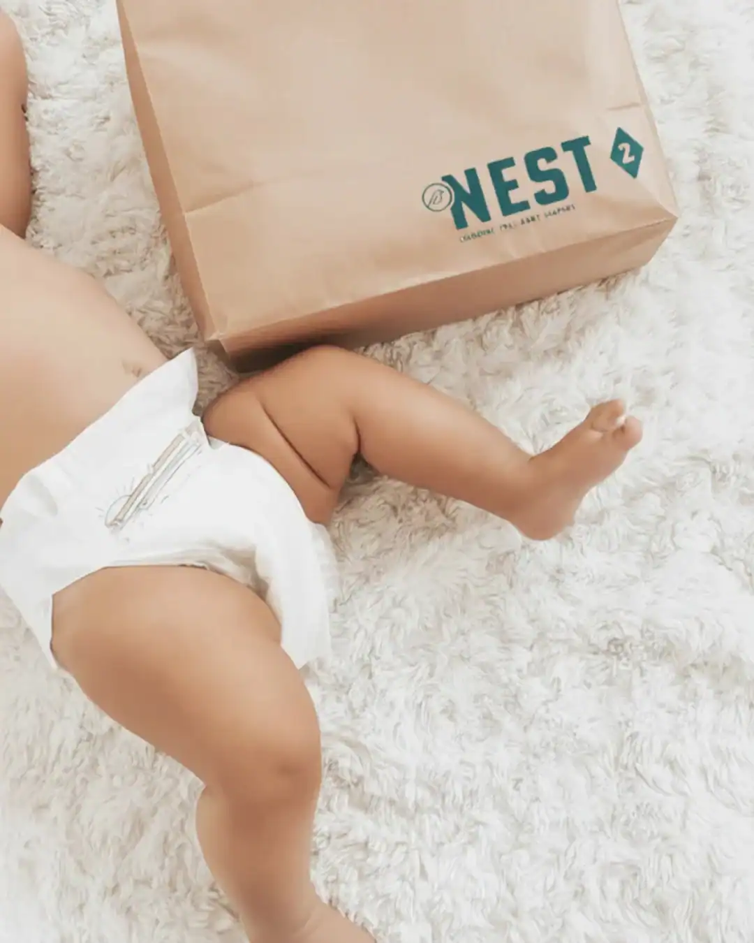 Nest bamboo diapers are made with chlorine-free pulp and eco-conscious materials.