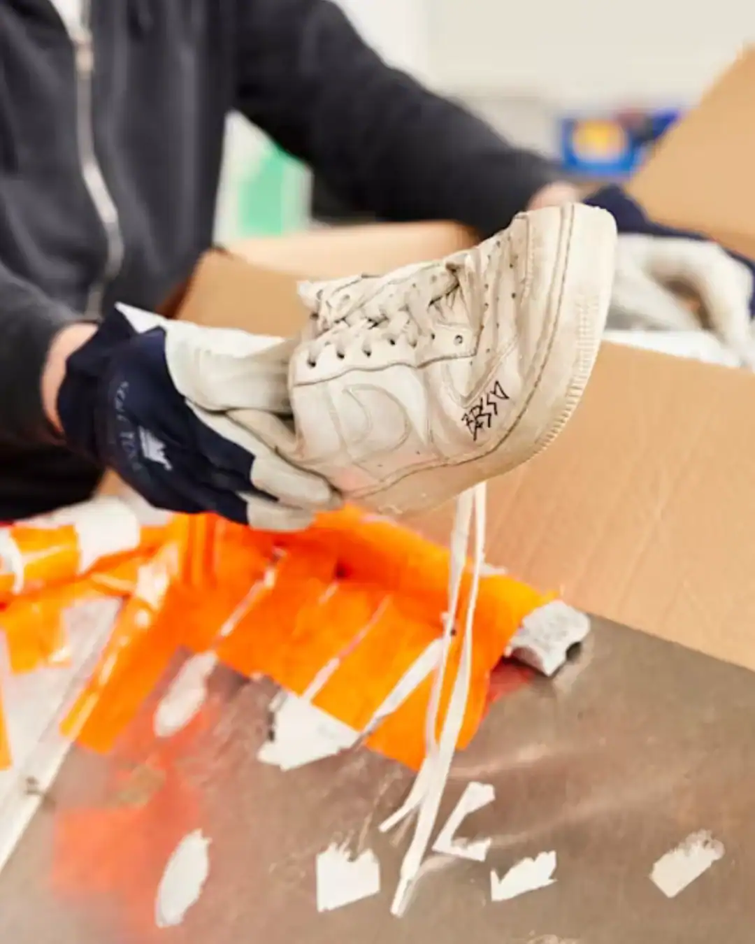 Nike's recycling program for sneakers and athletic shoes.