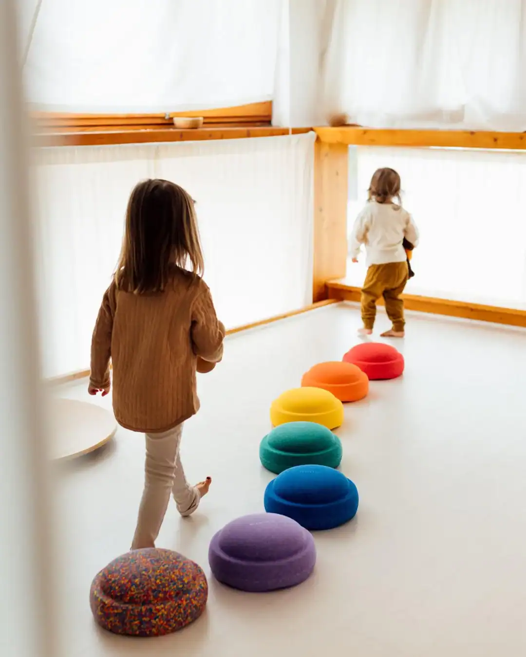 Eco-friendly stepping stones for kids' balance and active play.