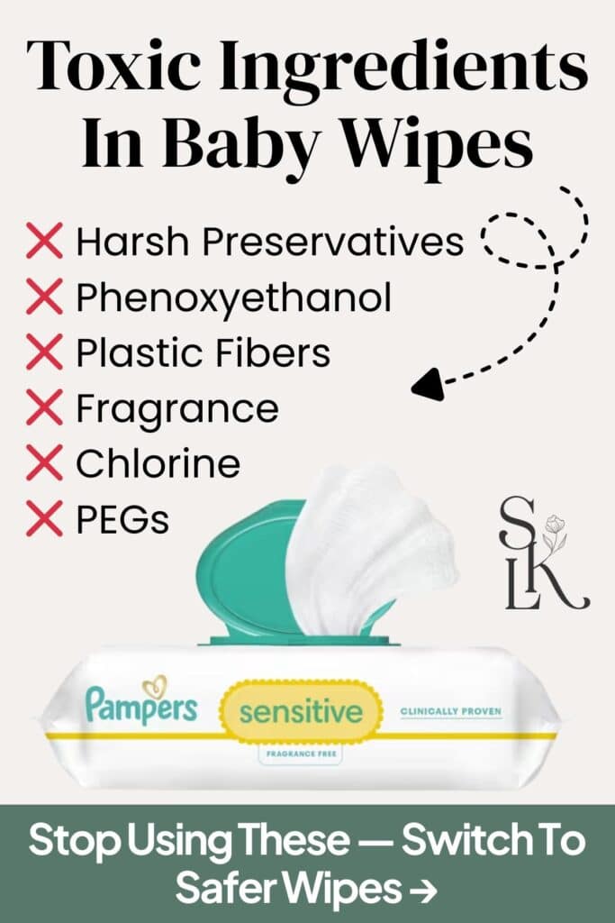 Toxic ingredients in baby wipes that parents should avoid.
