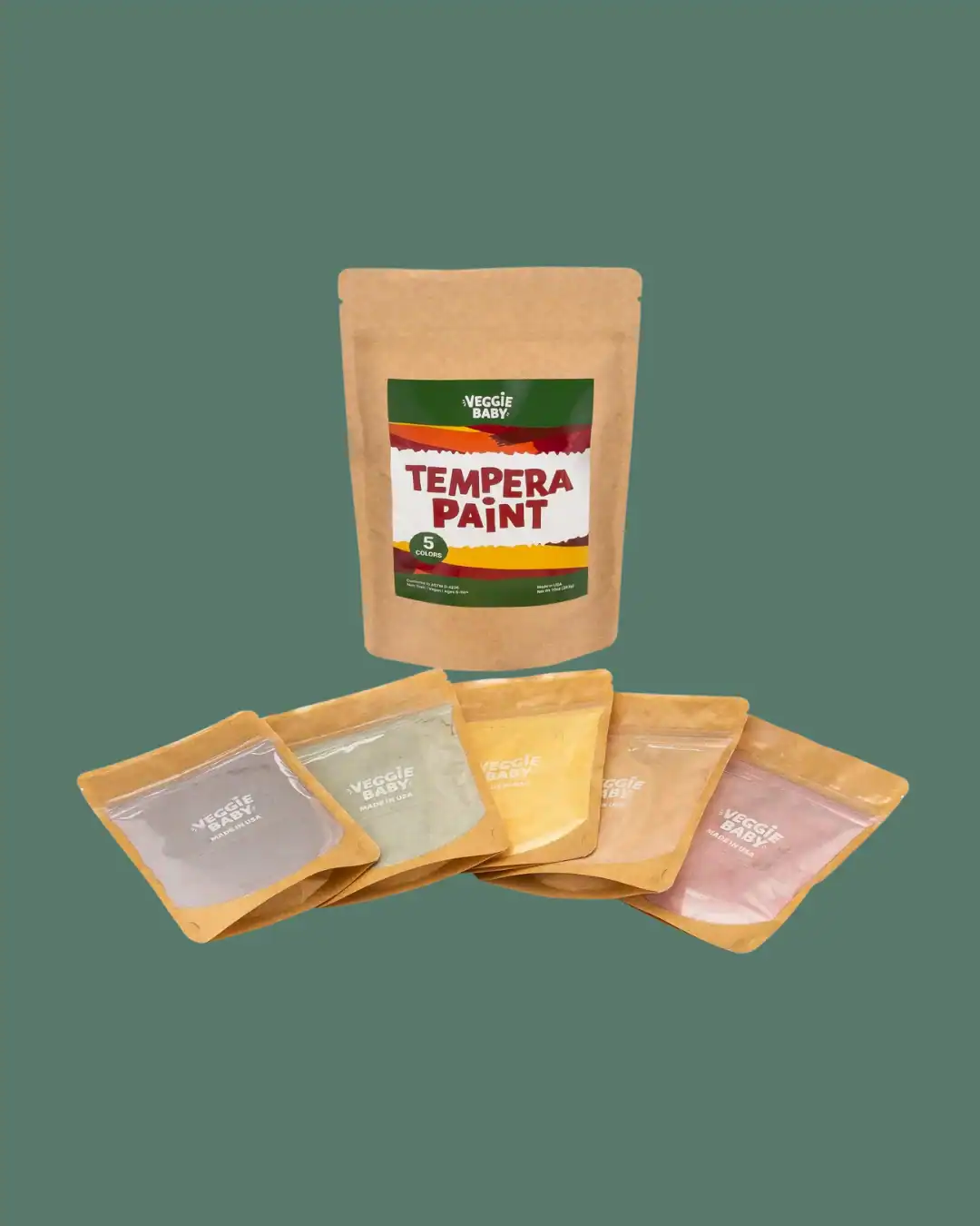 Natural kids' paint made from fruit and vegetable powders.
