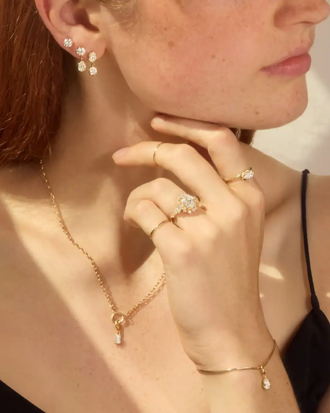 Catbird handmade ethical engagement rings with recycled gold and lab-grown diamonds.
