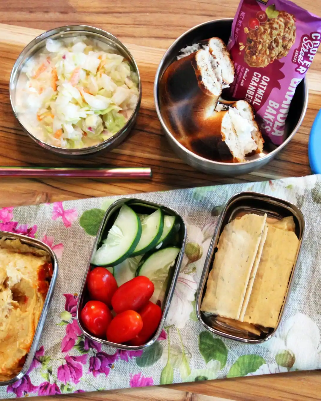 ECOlunchbox stainless steel plastic-free food storage containers for lunch.