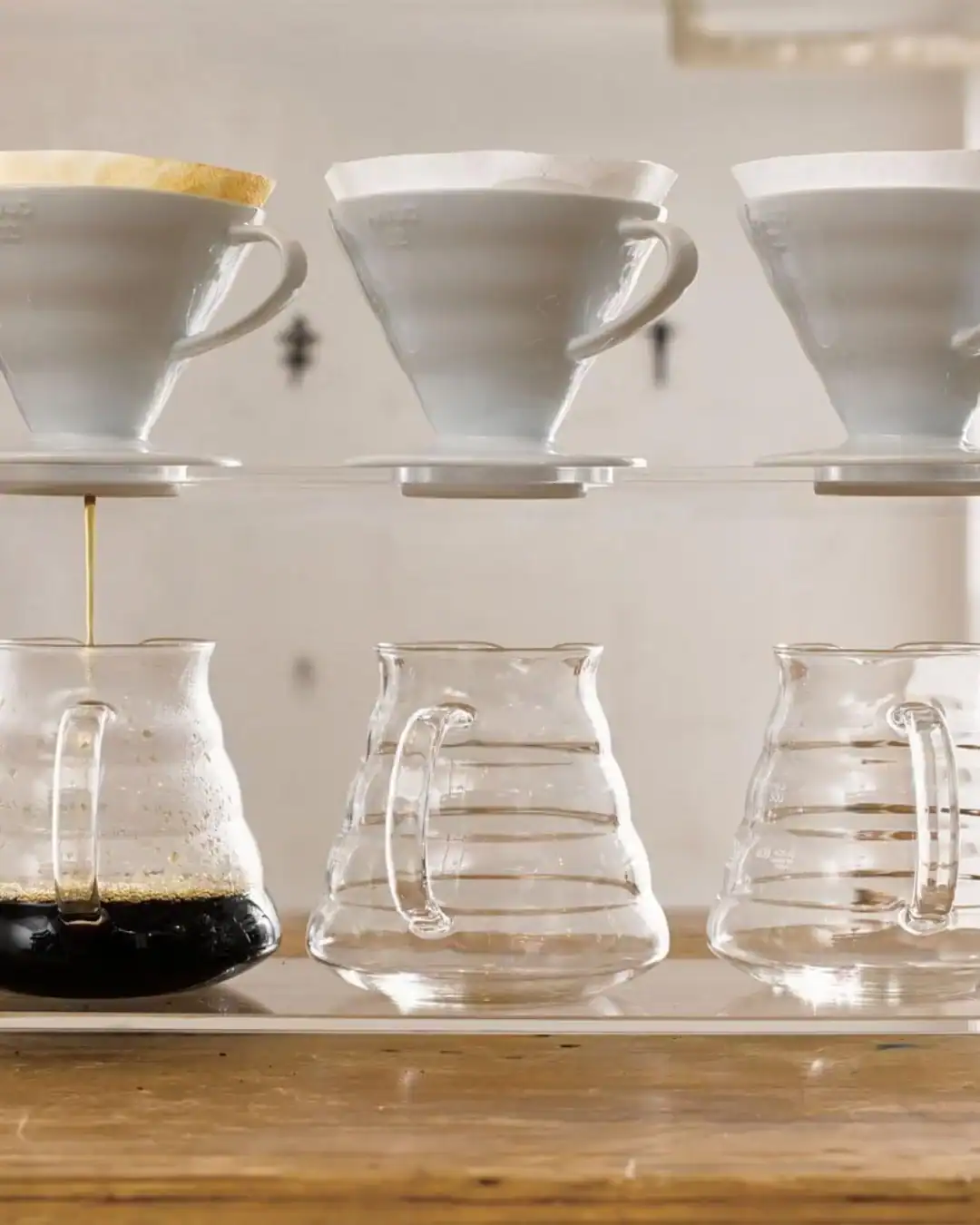 Hario V60 ceramic pour-over coffee maker for simple non-toxic brewing without plastic.