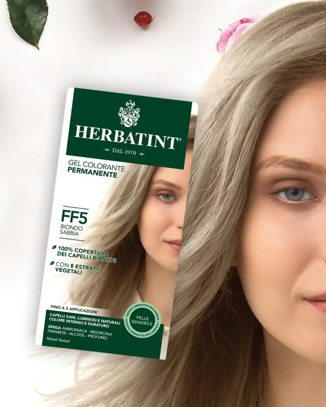 Herbatint non-toxic hair dye for gray coverage with plant-based ingredients.