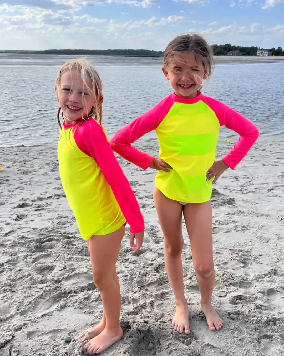 HiViz kids swimwear in bright high visibility colors designed for water safety and easy spotting.