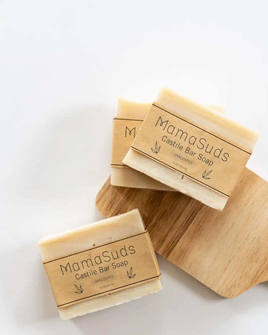 MamaSuds' non-toxic Castile bar soap, simple olive oil soap for sensitive skin.