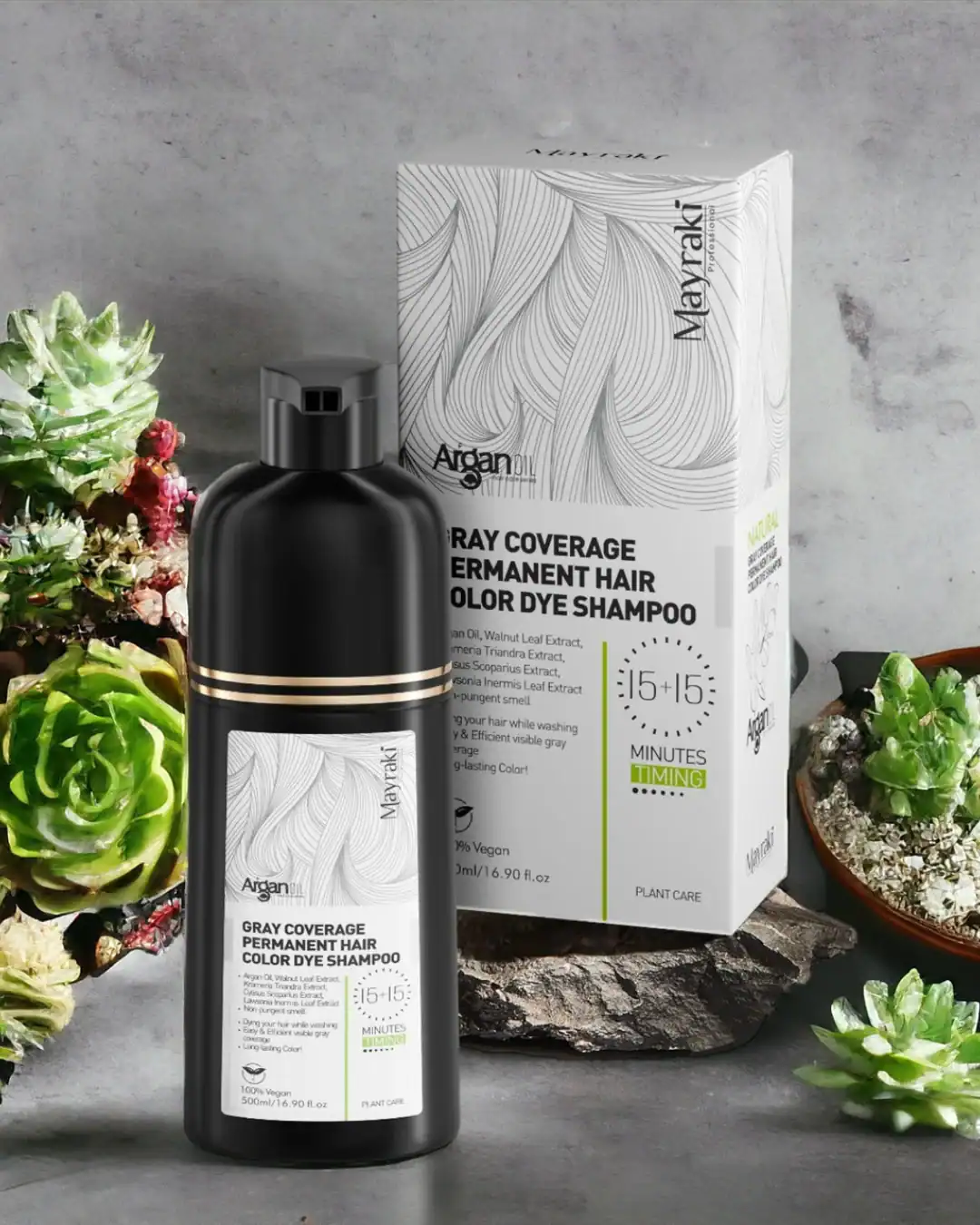 Mayraki non-toxic hair dye for sensitive scalps with gentle formula.