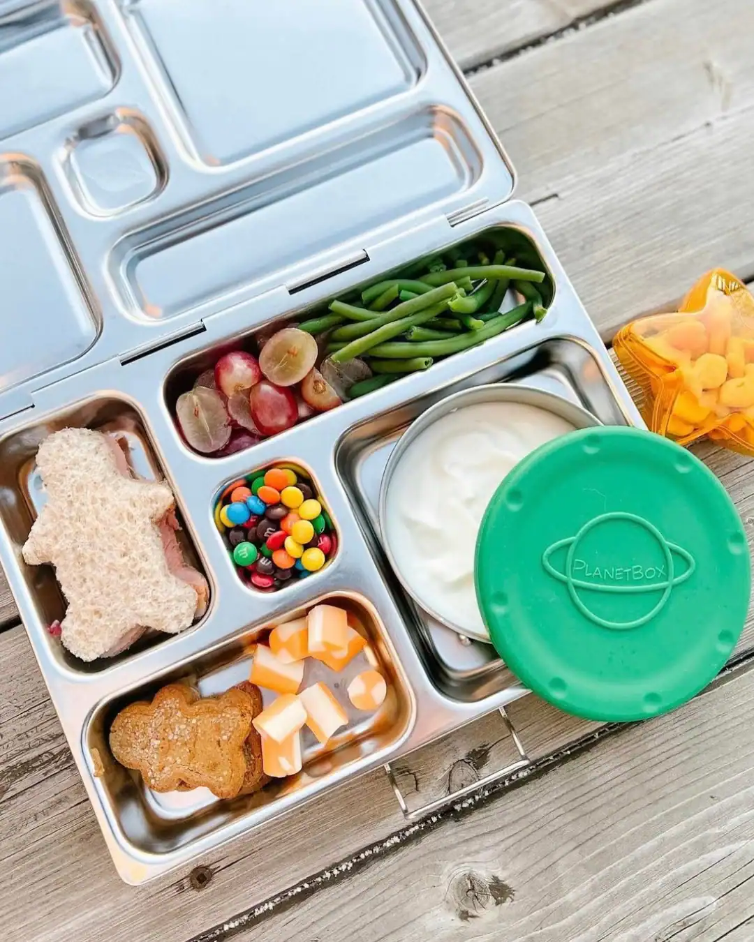 PlanetBox stainless steel non-toxic lunch containers for kids' school meals.
