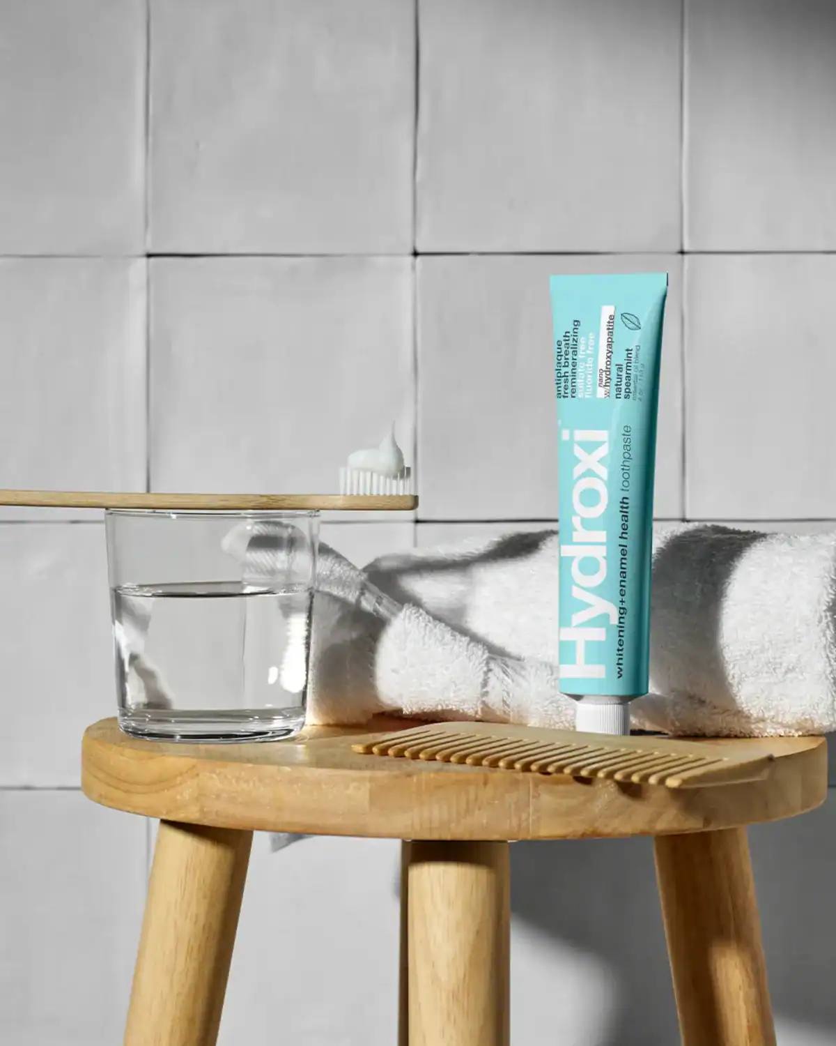 Davids Oral Care nano hydroxyapatite toothpaste in recyclable metal packaging with fluoride-free ingredients.