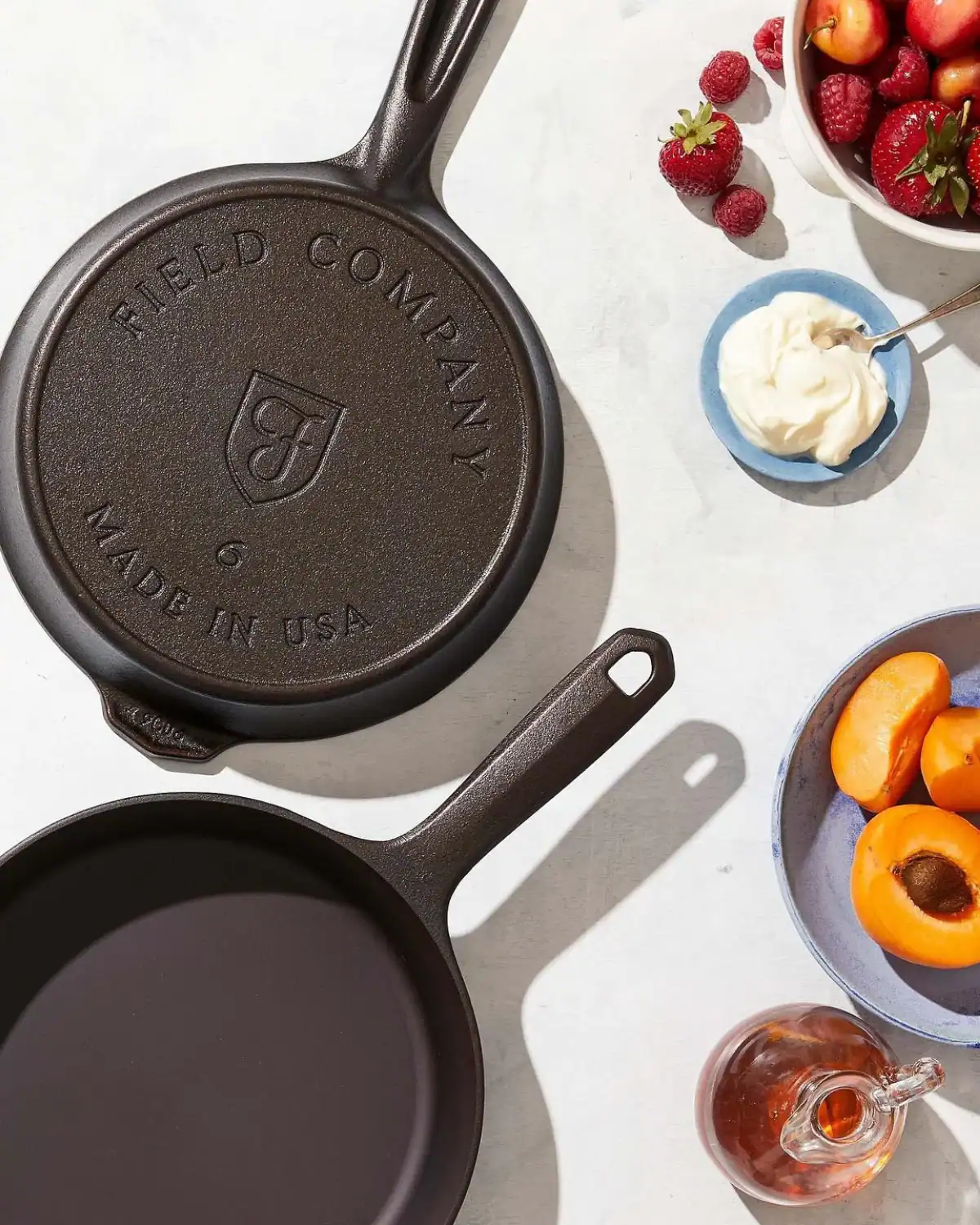 Field Company cast iron cookware with a smooth cooking surface and traditional American craftsmanship.