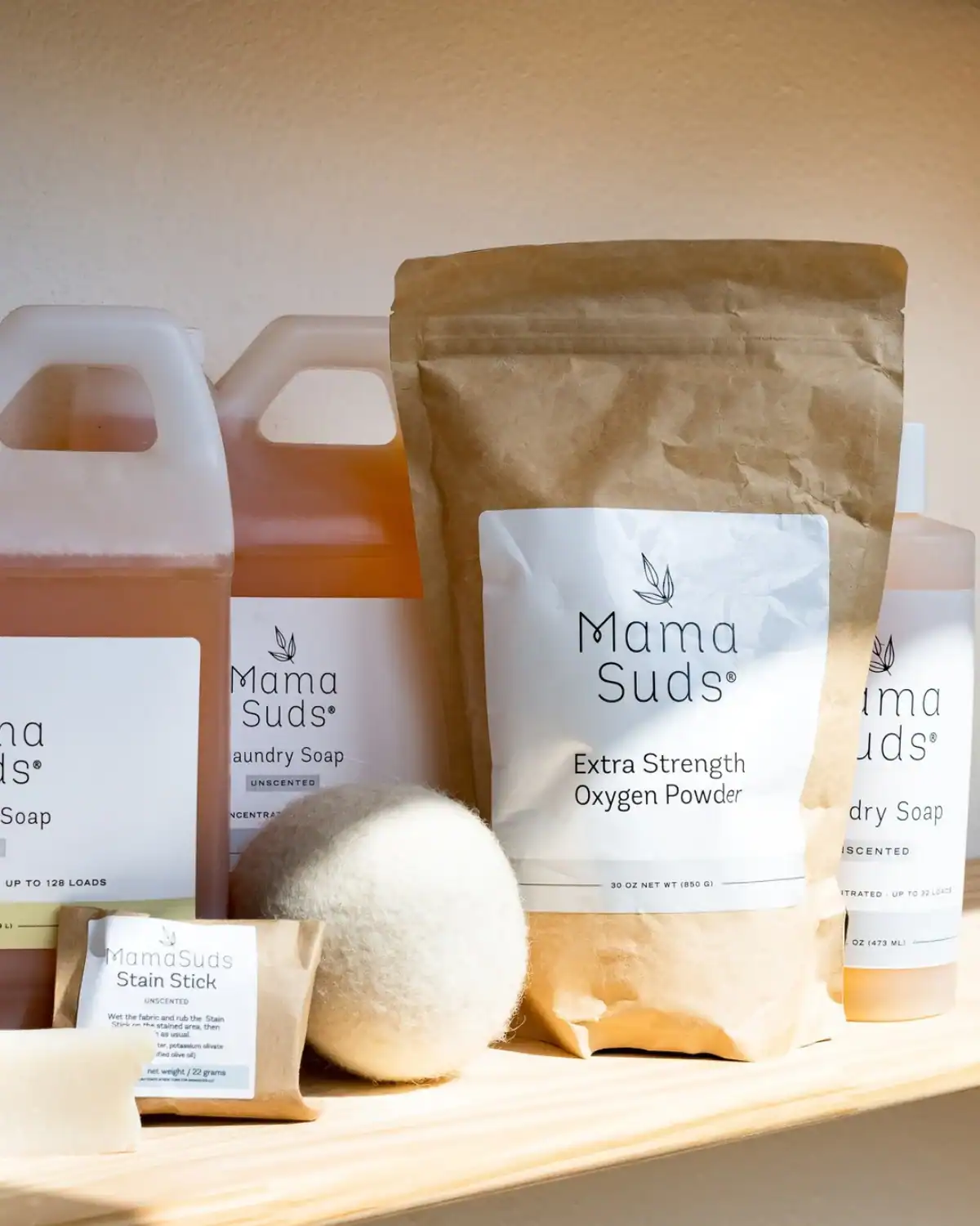 MamaSuds non-toxic laundry detergent for sensitive skin, cloth diapers, and fragrance-free laundry.
