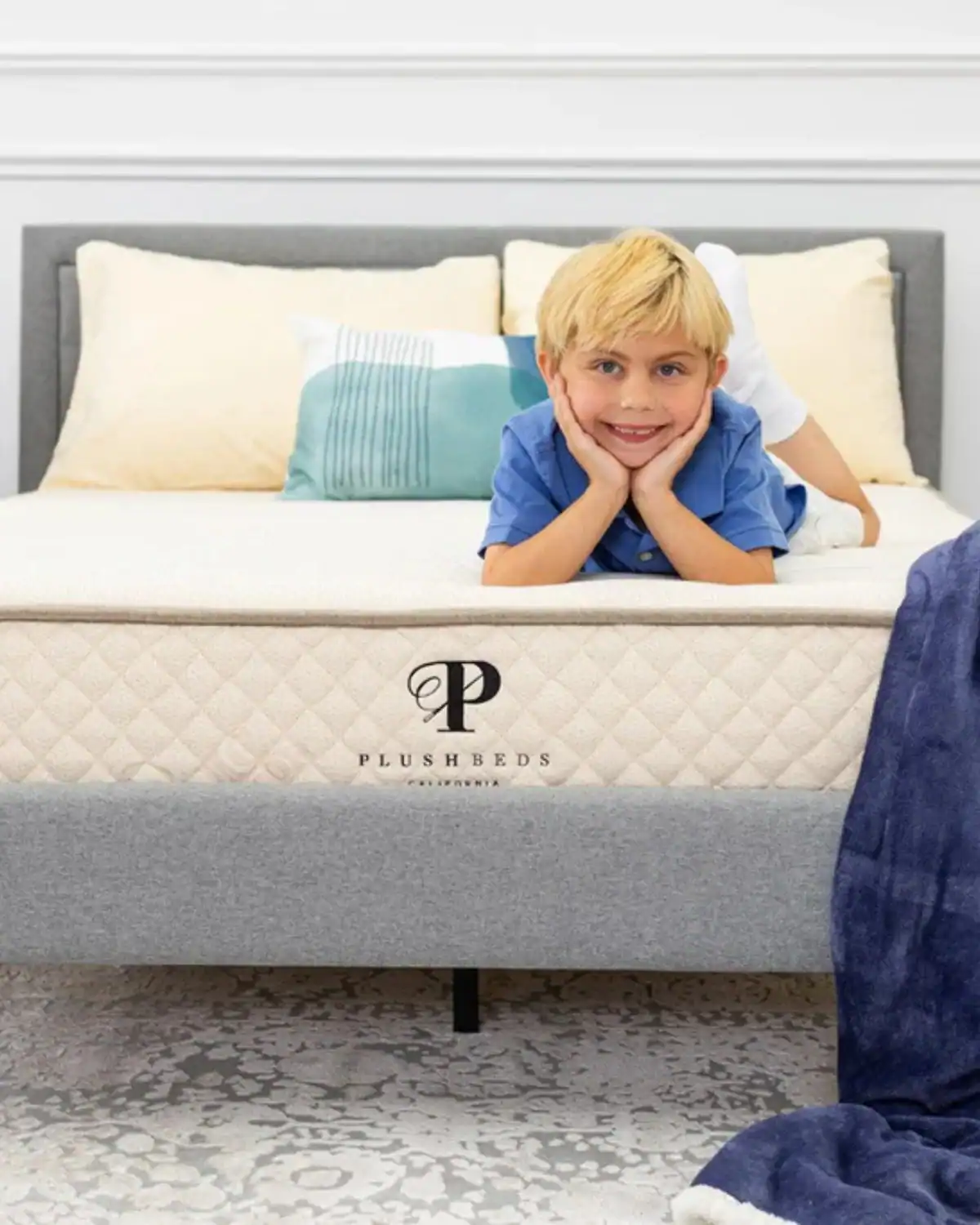 Premium organic latex kids mattress by PlushBeds made without polyurethane foam.