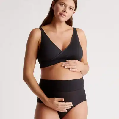 Quince organic cotton maternity intimates including nursing bras, underwear, and soft postpartum essentials made with safer fabrics.