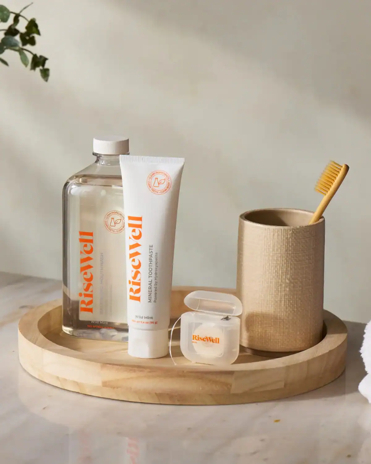RiseWell fluoride-free hydroxyapatite toothpaste designed for enamel remineralization and cleaner oral care.
