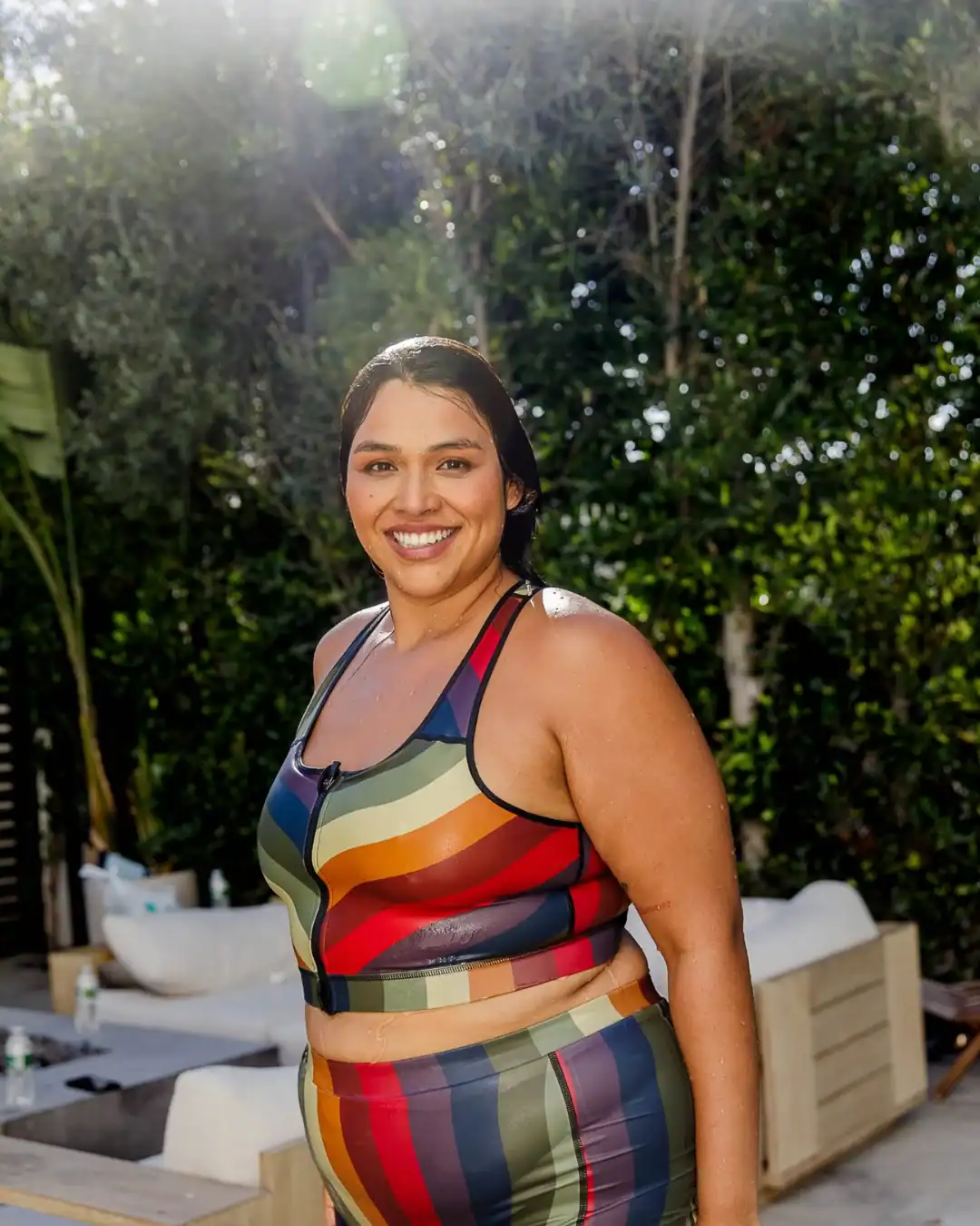 TomboyX plus size sustainable swimwear with inclusive sizing up to 6XL and OEKO TEX certified recycled fabrics.