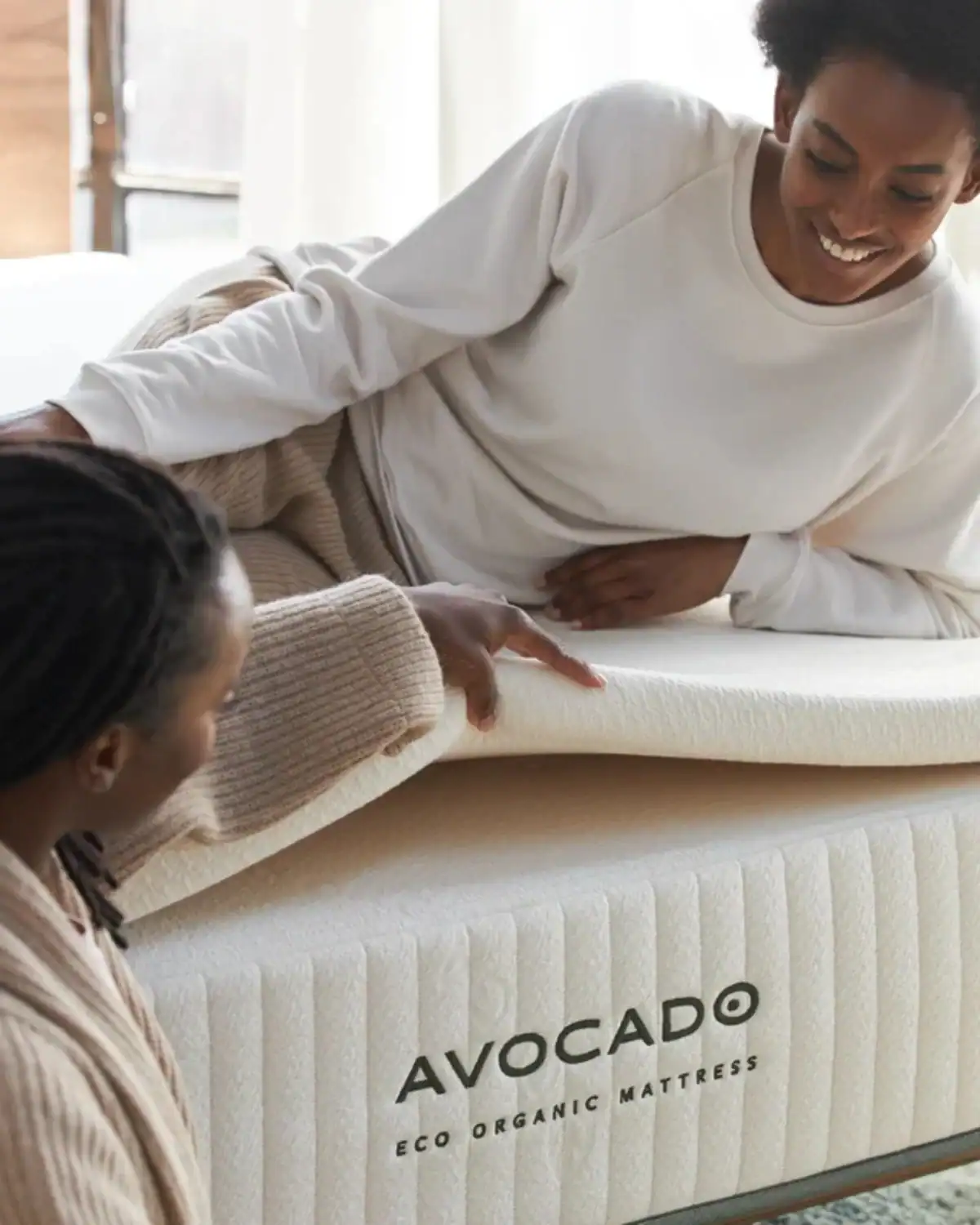 Avocado organic mattress topper featuring organic latex, organic wool, and GREENGUARD Gold certified materials.