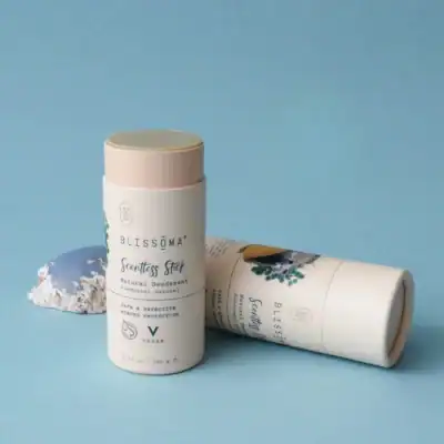 Blissoma Scentless Stick Solid Strong Natural Deodorant for sensitive skin with fragrance-free odor protection and compostable packaging.