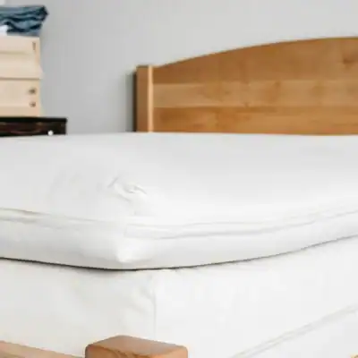 Holy Lamb Organics natural wool and latex mattress topper made with organic wool, natural latex, and organic cotton.