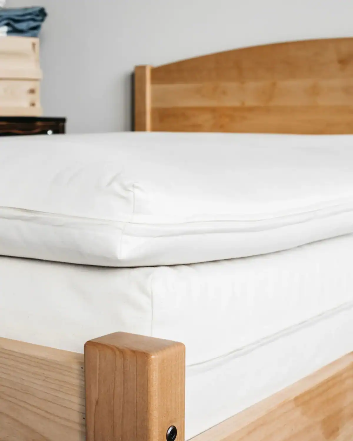 Holy Lamb Organics handmade wool mattress topper crafted from natural and organic materials.