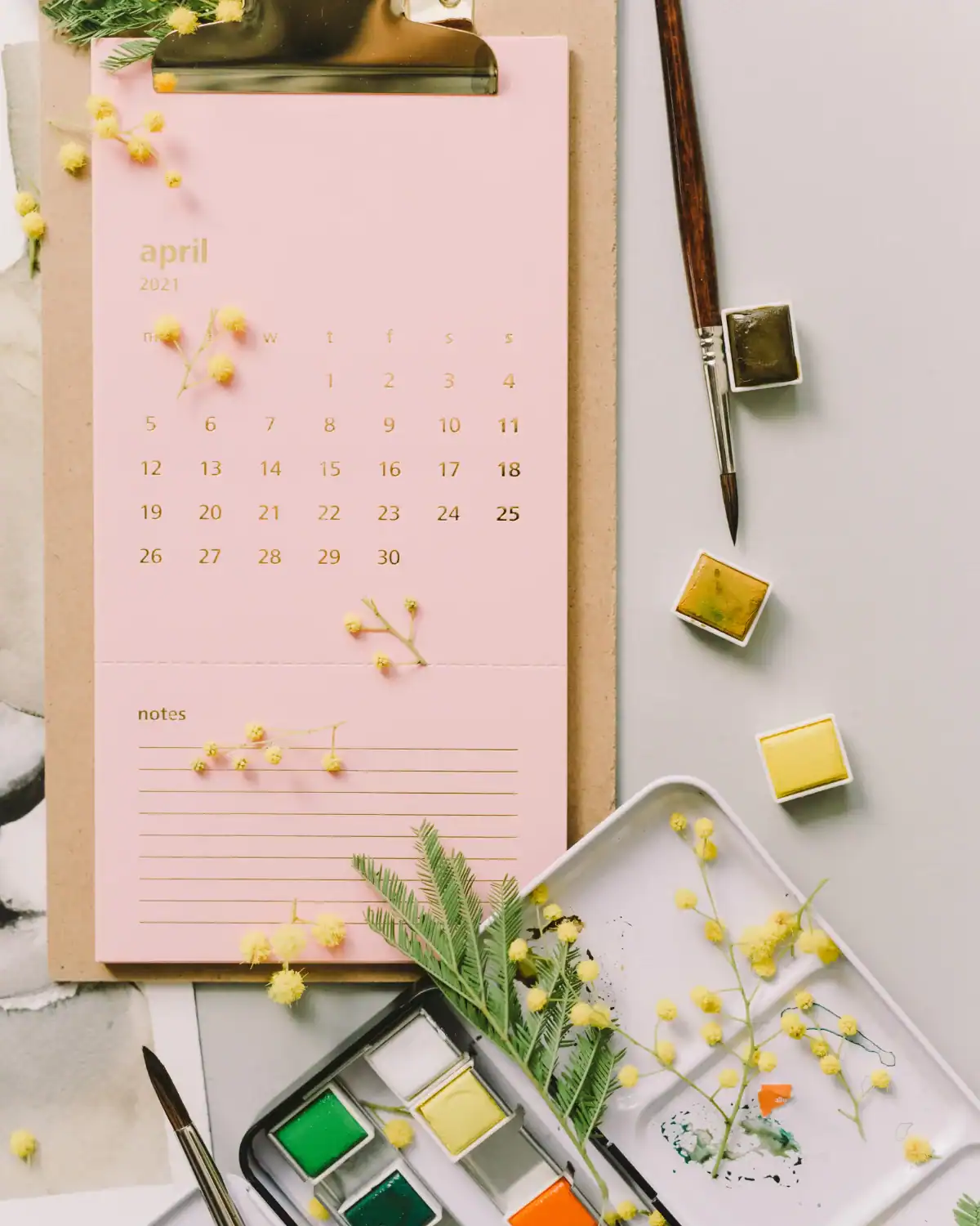 Handwritten DIY calendar of love filled with notes and memories.