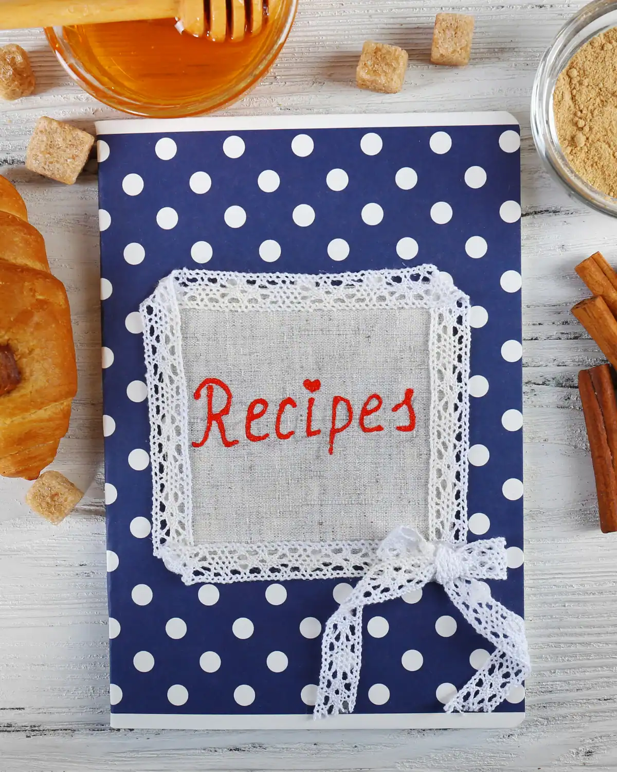 Handmade family recipe book filled with handwritten recipe cards.
