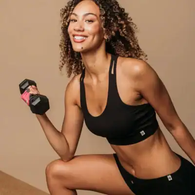Q for Quinn Organic Racerback Sports Bra made with 95% organic cotton.
